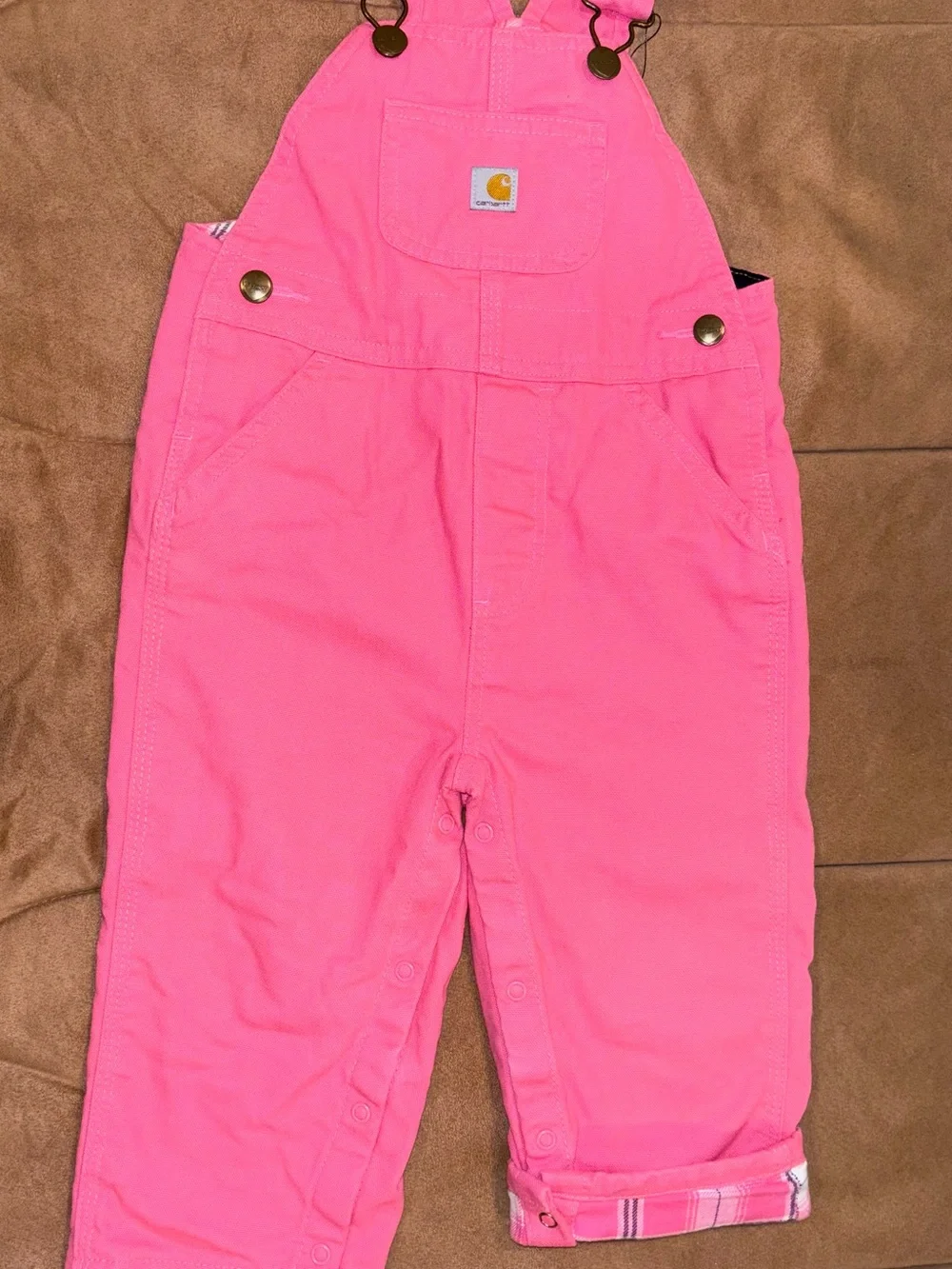 Carhartt Baby Girls Pink Jacket & Bib Overalls Set – Size 18M